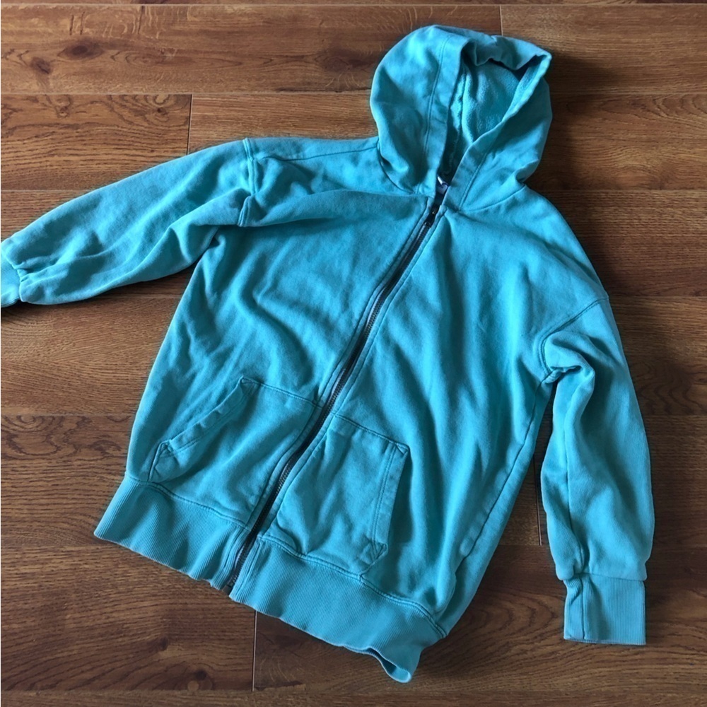 Old Navy teal lightweight zip up hoodie in size S (6/7)
